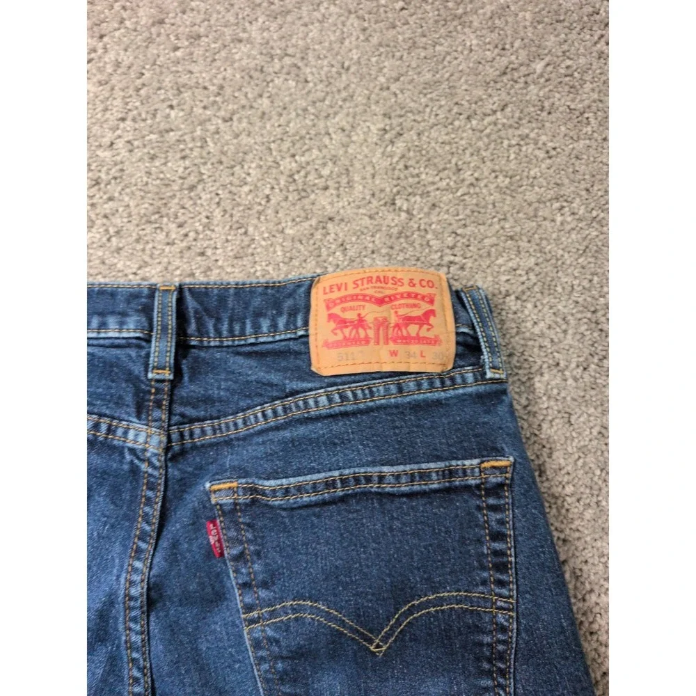 Levis 511 Slim Fit Mens‎ Jeans 34x30 Dark Wash Blue Denim 04511-4534